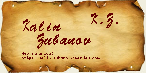 Kalin Zubanov vizit kartica